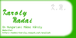 karoly madai business card